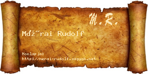 Mérai Rudolf névjegykártya